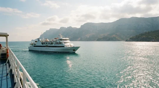 Ferry passagers naviguant en Méditerranée vers la Sardaigne