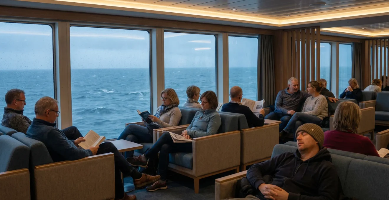 Salon intérieur confortable d'un ferry de passagers Méditerranée
